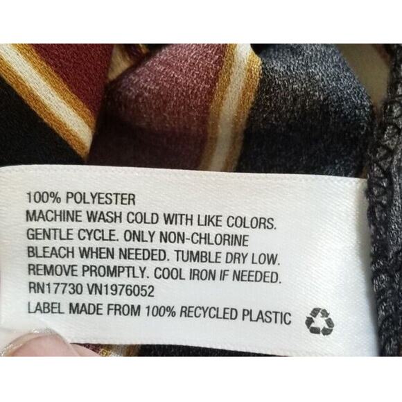 Xhilaration Career Casual Multicolor Jumpsuit Striped Drawstring Wide Leg Size S - Picture 9 of 10